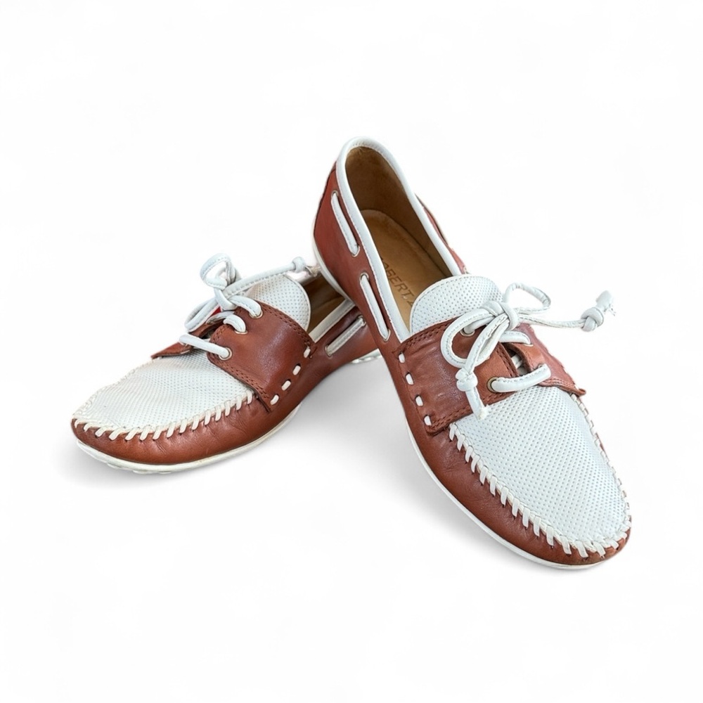 Robert Zur - Cruz Moccasins in Luggage/White Size 11